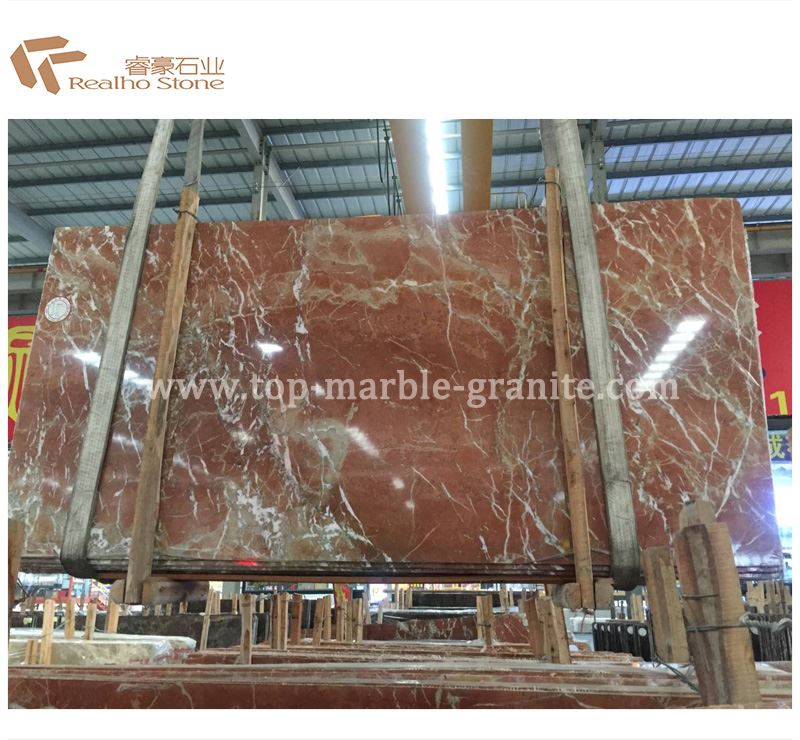 red marble floor tiles