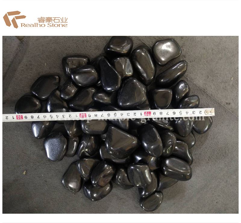 black pebbles for landscaping