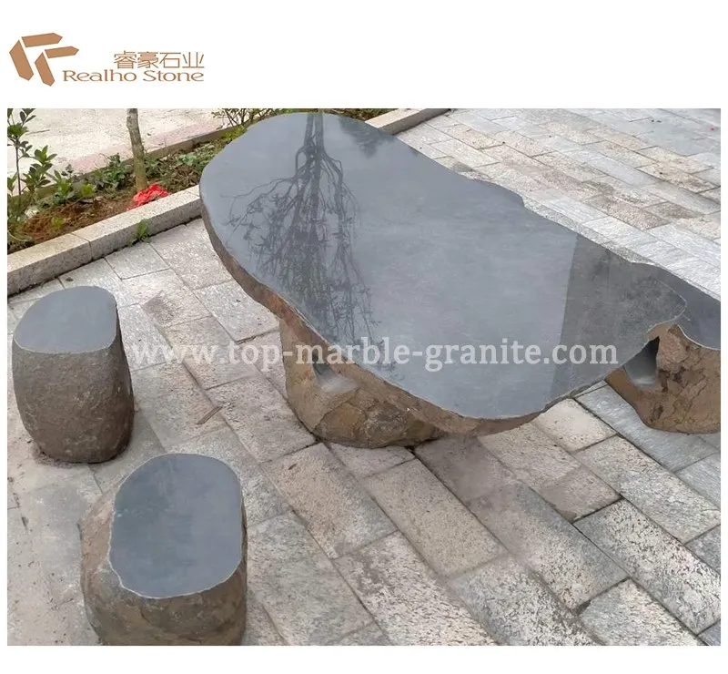 Natural stone table and charis Natural stone table and charis