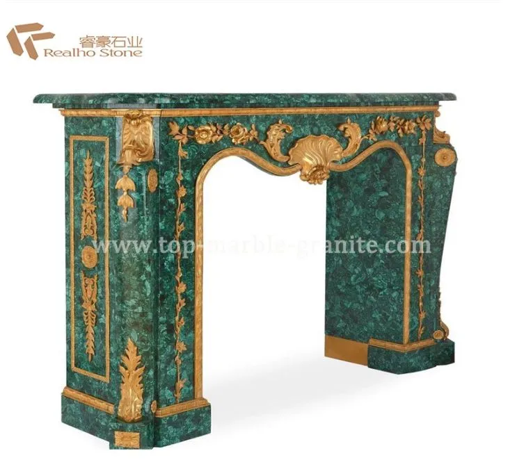 Green agate fireplace