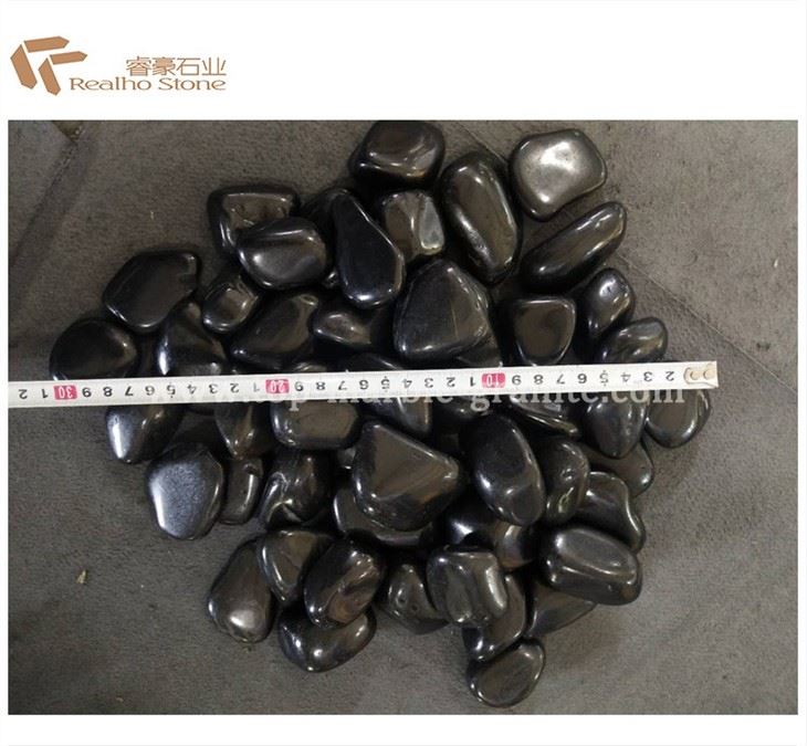 black pebbles for landscaping