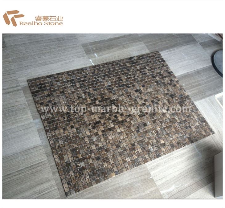 dark emperador marble mosaic
