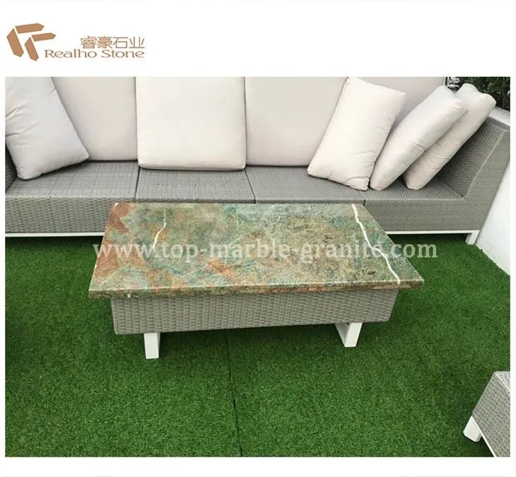 green marble dining table