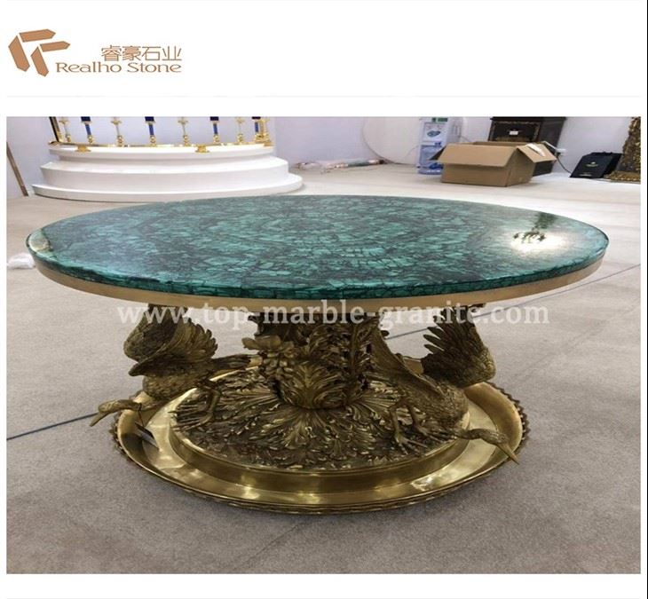 Green Marble Round Table