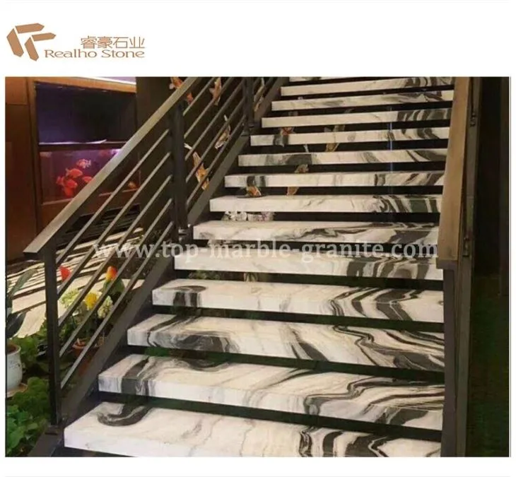 Natural Panda White Marble Stair Step