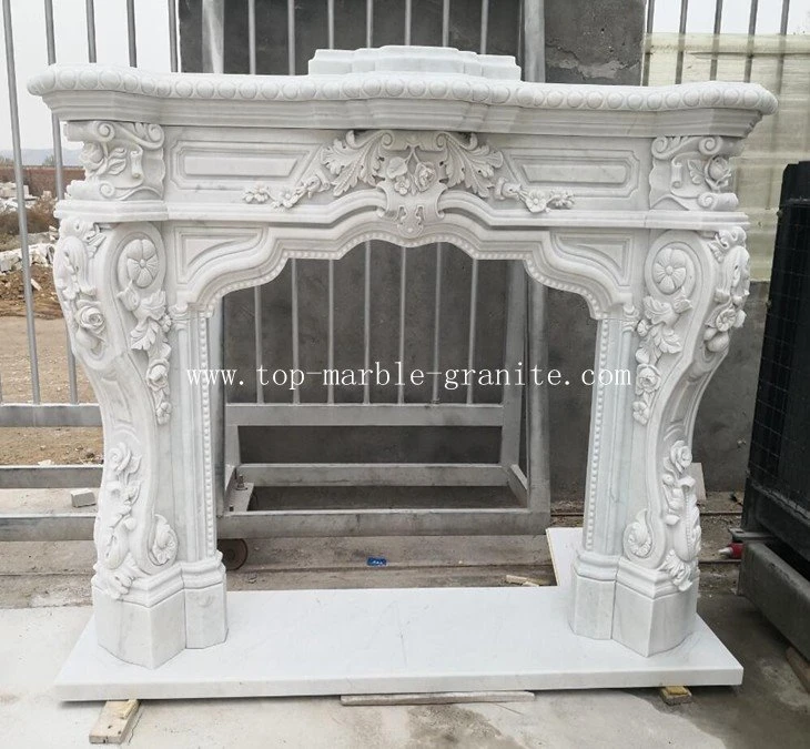 white marble fireplace