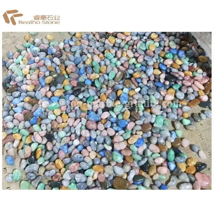 coloured stone pebbles
