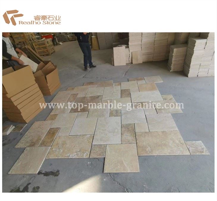 کاشی سنگ فرش تراورتن طرح فرانسوی
