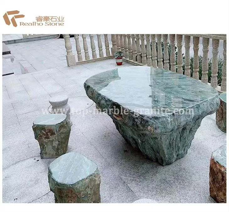 Marble table and chair with natural edge