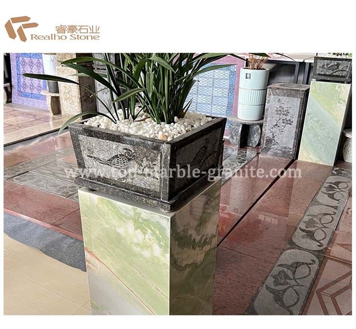 Brown granite flowerpot