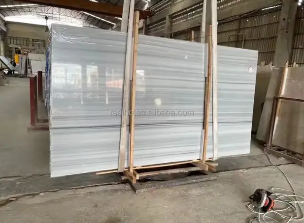 سنگ مرمر سفید ترکیه مارمارا Bianco Striata سنگ مرمر سنگ بزرگ صیقلی